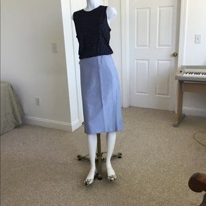 New blue satin skirt